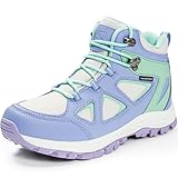 R CORD Kids Hiking Boots Waterproof Trail Running Shoes Hiking Shoes Girls Hiking Boots Tennis Outdoor Slip Resistant Comfortable Sneakers Turquoise 5 Big Kid