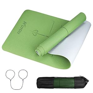 KUYOU Yogamat, gymnastiekmat, antislip, ftalaatvrij, fitnessmat, TPE, hypoallergeen, oefenmat, voor yoga, pilates, fitness, workout en gymnastiek, trainingsmat, 183 cm x 61 cm x 6 mm