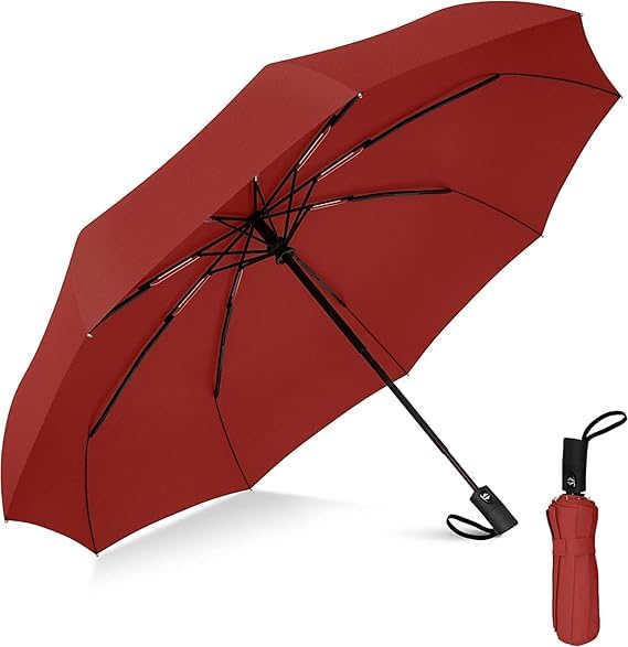 Image of SR Portable Auto Travel Umbrella - Windproof for Rain, Strong for Wind, Auto Open /Close Button, Perfect Car Umbrella for Men & Women