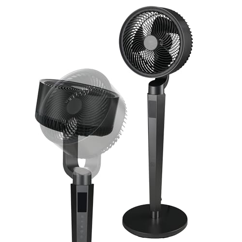AVERA Ventilador de pedestal 24 Velocidades, 360°, oscilación 120°, Ultra silencioso, Temporizador 12 hrs, Altura ajustable, Pantalla LED, Panel digital táctil y Control remoto...