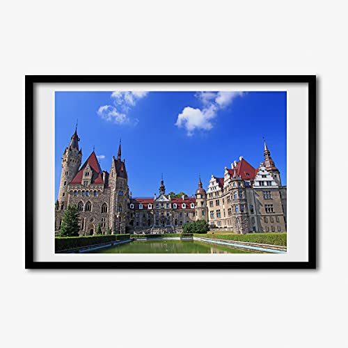 Affiche Tableau Décoratif Château de Moszna Cadre Photo Bois 60x40