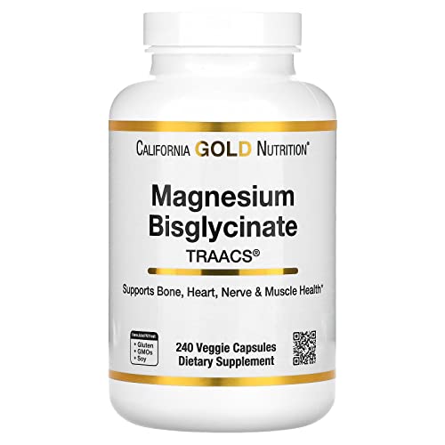 California Gold Nutrition Magnesium Bisglycinate, 240 Veggie Capsules