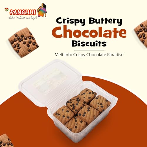 Image of Panchhi Chocolate Biscuits 345 Gram Rich Cocoa Flavor Buttery and Crispy Texture with Choco Chips Perfect Snack Treat for All Ages Delicious and Indulgent Chocolate Experience (6 Month Shelf Life)