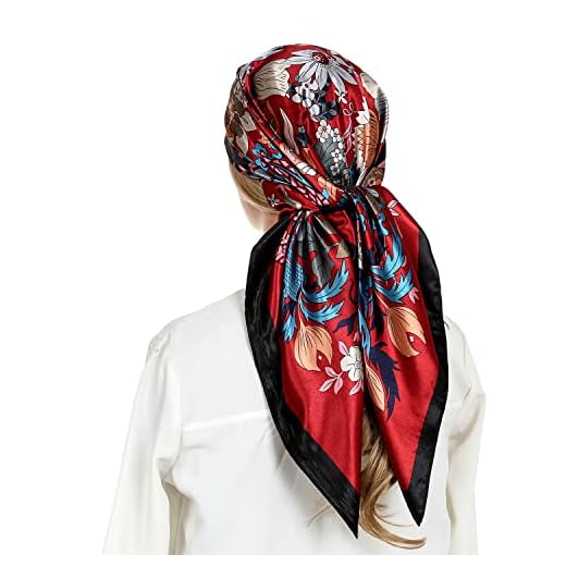 RIIQIICHY Foulard Chal Pañuelo para mujer Bufanda de seda noche Pañuelo 90 cm