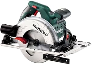 metabo Handkreissäge KS 55 FS - 1200 W, 55 mm Schnitttiefe, 160 mm Sägeblatt, 5600 U/min - Schnittanzeiger, Softgrip, Absauganschluss, für Führungsschienen geeignet - Inkl. Zubehör