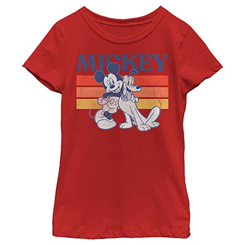T-shirt Disney rouge fille pour un look vintage à l'école