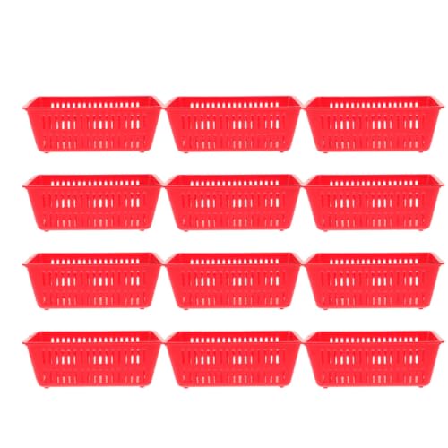 Canastas de plástico para monedas 12 piezas rojo miniatura 1