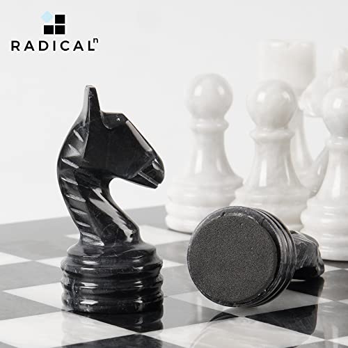 Radicaln Marble Big Board Games Complete Black And White Chess Figures - Suitable For 16 - 20 Inches Chess Board - Antique 32 Chess Figures Set - Completely Marble Handmade Non-Wooden Chess Pieces #TOP3