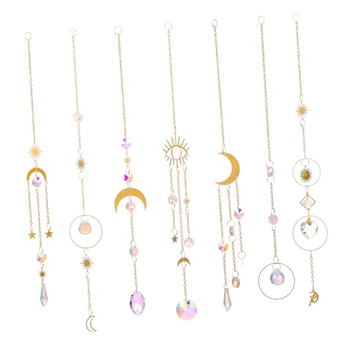 TOYANDONA 7-teiliges Kristall Mond Sonnenfänger Set