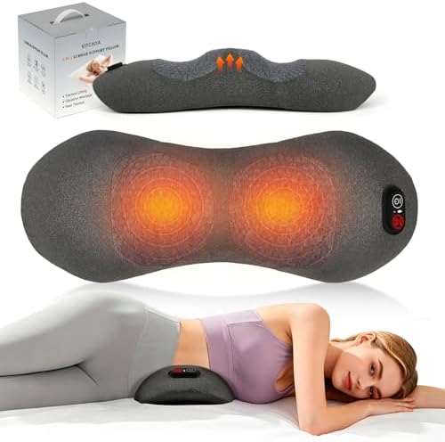 JEDAWN Smooth Spine Triple Fusion Back Massager with Heat - Sciatica Pain Relief & Spine Decompression Device, Deep Tissue Massager for Lower Back Pain, Office Chair and Home Use for Chronic Sufferers