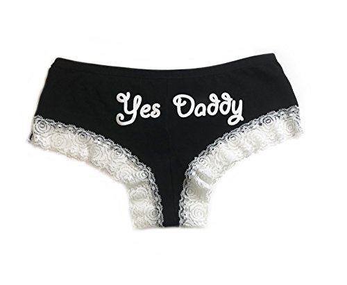 Kinky Stuff Cotton Panty with Yes Daddy Hipster Cheeky Panty (Large, Black)