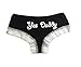 Kinky Stuff Cotton Panty With Lace Yes Daddy Hipster Cheeky Panty (Large, Black)