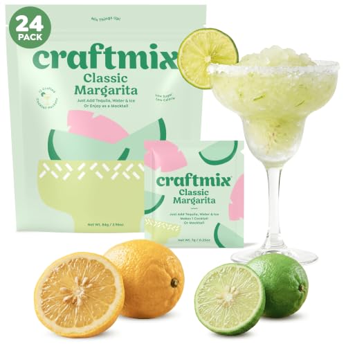 Craftmix Classic Margarita Mix, Cocktail Mixers &amp; Mocktail Mix, 24 Pack