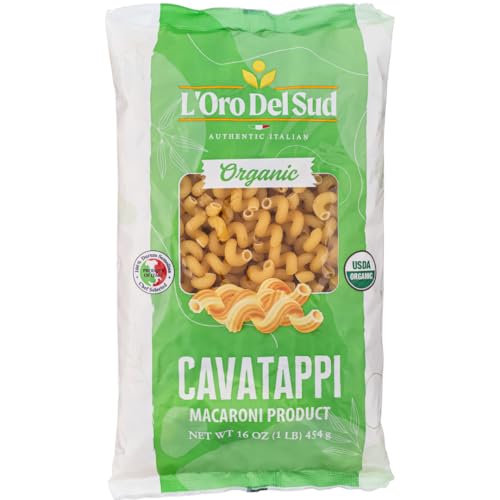 L'Oro Del Sud Organic Cavatappi Pasta, 100% Durum Wheat, Italian Pasta, Premium Quality Product of Italy, Non GMO, Corkskrew, Vegan, Kosher, 16 Oz (Pack of 4)