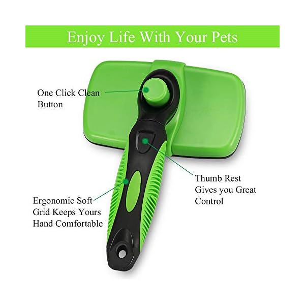 Tasera pet Dog & Cat Hair Brush,Self Cleaning Slicker Brush-Gently Removes Loose Undercoat, Mats and Tangled Hair,Professional Pet Grooming Brush for Small, Medium & Large Dogs and Cats Tasera pet Dog & Cat Hair Brush,Self Cleaning Slicker Brush-Gently Removes Loose Undercoat, Mats and Tangled Hair,Professional Pet Grooming Brush for Small, Medium & Large Dogs and Cats
