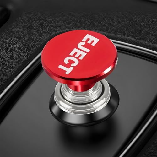 Image of Eject Button Car Cigarette Lighter, 12 Volt Aluminum Auto Cigarette Lighter Plug Replacement, Universal Cigarette Lighters Button Decoration for Most Vehicle Socket Size A (Red)