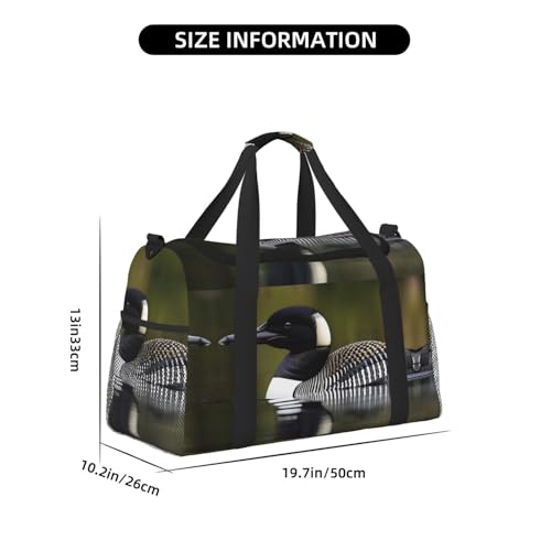 Loon Nature Bird print Carry on Bag Underseat forTraveling Personal Item Bag Travel Duffel Bag Gym Bag for Women Men4