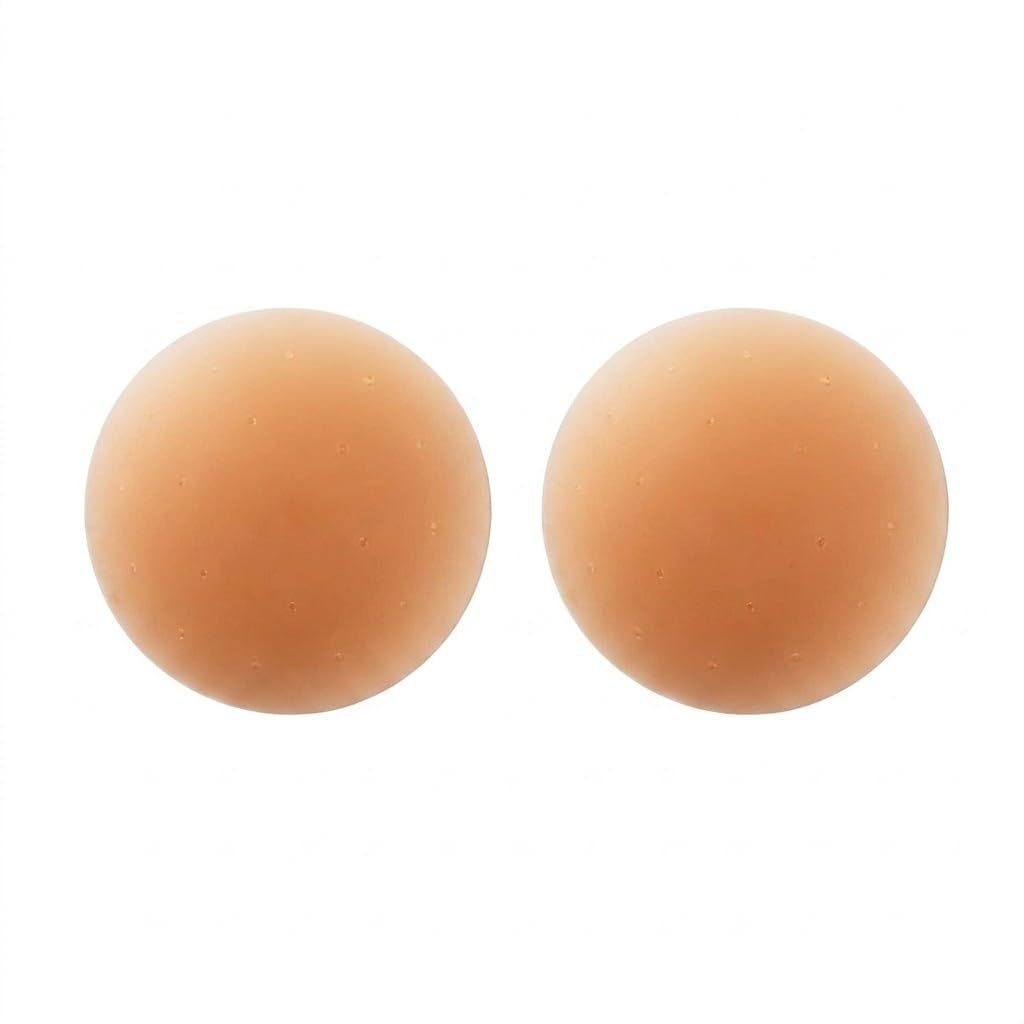 women reusable adhesive nipple pasties, silicone nipple covers, breathable seamless invisible breast covers, skin friendly self adhesive, natural shape, everyday wear, 1 pair skin color