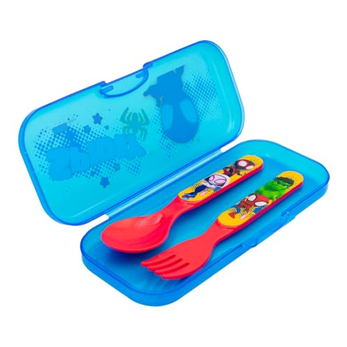 Catálogo para Comprar On-line Cubertería infantil los mejores 10. 49 Juego de Utensilios de Spiderman para Niños, Cuchara y Tenedor de Plástico Sin BPA con Estuche de Viaje, Cubiertos Infantiles para Almuerzo y Meriendas.