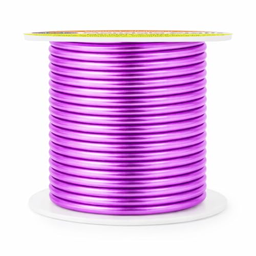 Image of Mandala Crafts 8 Gauge Violet Anodized Aluminum Craft Wire, 32 FT | Colored, Flexible, Bendable, for Bonsai, Armature, Sculpting, Wire Wrapping, Jewelry Making, Weather & Tarnish Resistant
