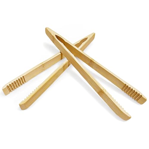 Premium Bamboo Toaster Tongs - 2 Pack
