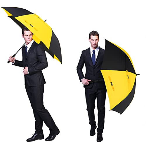 Image of G4Free 47 /54 /62 /68 Inch Automatic Open Golf Umbrella Oversize Extra Large Double Canopy Vented Windproof Waterproof Stick Umbrellas