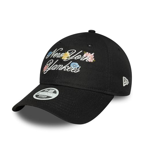 Casquette New Era 9Twenty Femme Noire à Motif Floral Brodé