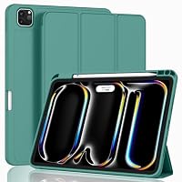 ZryXal Custodia Per IPad Pro 13" M4 (2024, 7ª Gen) Con Portapenne - Smart Cover Con Supporto Magnetico, Touch ID E Auto Sleep/Wake, Nero - 3