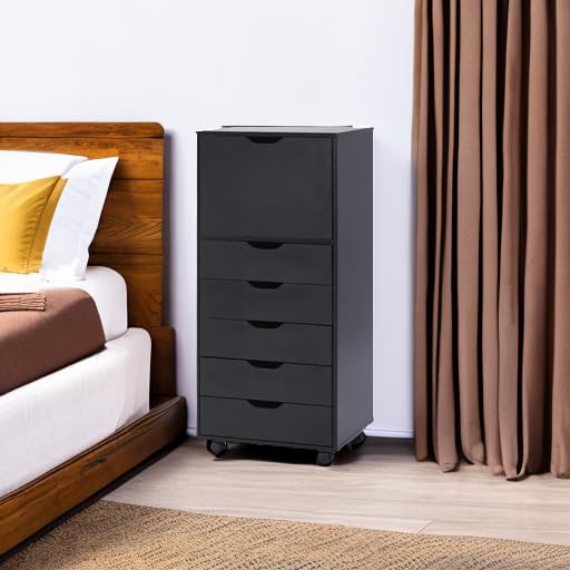 Image of Naomi Home 5 Drawer + 1 Cabinet Storage Organizer, Modern Mobile Cabinet for Home & Everyday Storage