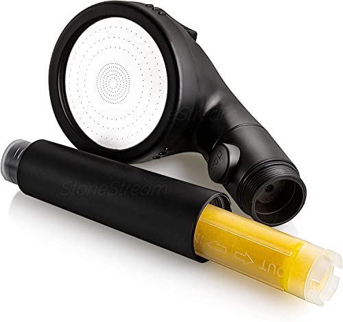 Cabezal de Ducha StoneStream EcoPower con Filtro de Vitamina C Mate