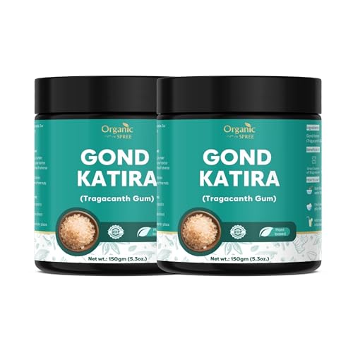 Image of Organic Spree Gond Katira 150grams | Tragacanth Gum | Edible Gum | Natural Cooling Agent | Pure, Natural & Plant Based (Pack of - 2)