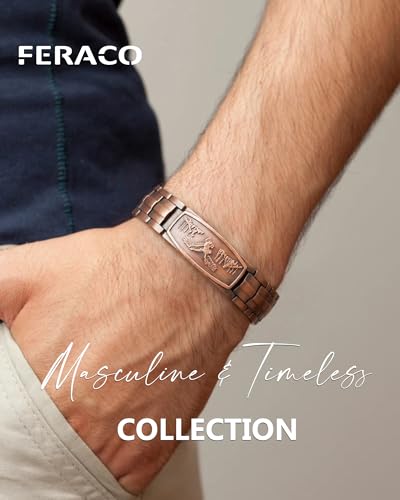 Feraco Copper Bracelet for Men-Magnetic Bracelets 99.99% Pure Copper Jewelry Gift with Adjustable Sizing Tool, Magnetic Field Therapy Jewelry with Eagle Pattern - image 3