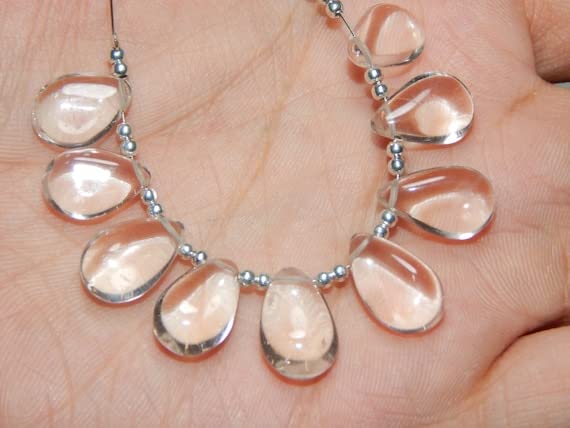 Perles de cristal lisses en forme de poire 9x10 mm pour création de bijoux uniques