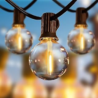 Svater 150FT Outdoor String Lights LED Mains Powered, G40 Globe String Lights with 75 Plastic Bulbs, 1W 2700K Warm White Waterproof Shatterproof Festoon Lights for Garden Patio Outside Balcony