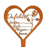 XFSRG Herzförmige Grabstecker aus Metall Gartendeko Grab Deko Persönliche Grabschmuck Wetterfest für Trauerzwecke Ausdruck des Mitgefühls