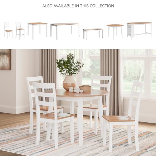 Image of Signature Design by Ashley Gesthaven Drop Leaf Dining Table, Natural /White