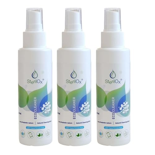 SterilOx Spray 3 x 100 ml – Pack Cosmético con Ácido Hipocloroso | Para Manos, Piel y Objetos Personales | Seguro para Niños y Mascotas – Sin Alcohol ni Perfume
