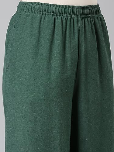 Image of GO COLORS Soft Viscose & Linen Blend Linen Palazzo Full Length for Women| Breathable, Mid Rise