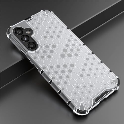 Image of Lustree TPU Honey Comb Armor Shock Proof Back Cover for for Samsung Galaxy A35 5G (Transparent)