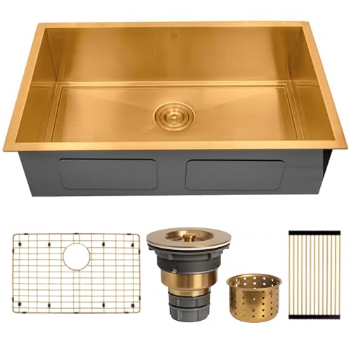 Strictly Sinks 31 Inch Integrated Zero Radius Stainless Steel Kitchen