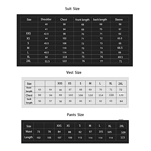 CUTTE Herren 3-teiliger Blazer Anzughose Bräutigam Hochzeit Party Slim Fit Business Blazer Jacken Sets Büro Anzug Set Arbeitskleidung,Blue,M – Bild 8