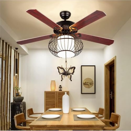 Image of Ceiling Fan Pull Chain Ornaments Extension,12 Inch Lighting And Fan Beaded Ball Fan Pull Chain Extender with Connector, Dragonfly and Butterfly Ceiling Fan Pull Chain Set-2Pcs