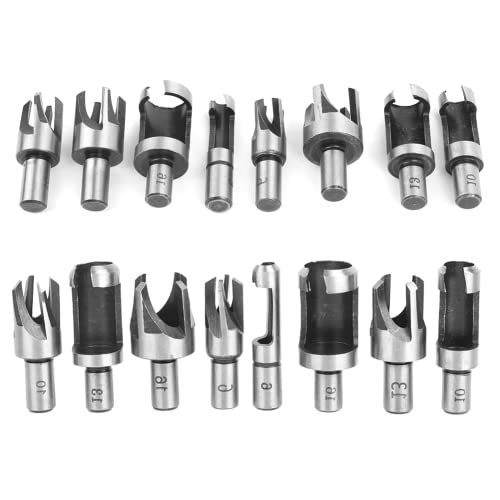 8Pcs Plug Cutter Set Plug Cutters for Wood Cutting Tool Drill Bit Wood Plug Cutter Tapered Claw Drill Bit for Bench/Electric Drills