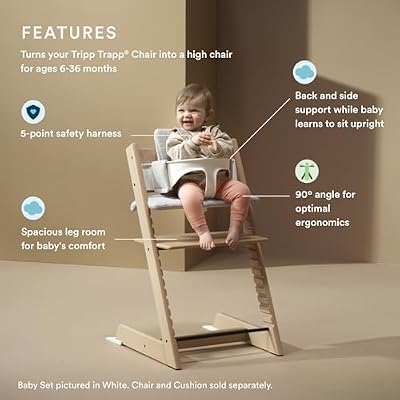 Stokke Tripp Trapp Baby Set 2, Glacier Green - Ages 6-36 Months - Convert the Tripp Trapp Chair into a Comfortable High Chair - Includes Stokke Harness 2