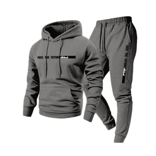 Men Joggers Set Hooded Sweatshirt Fleece Sweatpants Joggers Tracksuit - image 2