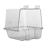 【No Mess Bird Feeder】 Usted silbato una alegre melodía cuando utilice este sistema de comedero de acrílico no Mess Clear para su pequeño pájaro. Se fija fácilmente a la jaula, elimina la dispersión de semillas y se puede limpiar fácilmente.