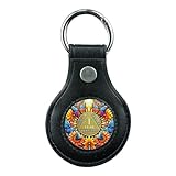 IELCJJ Premium Leather Coin Holder - Handmade Sobriety AA Coins Chip Keychain - Displays Both Sides of Sober Token Medallion Pet Challenge Coin - Black Waterproof Scratchproof Soft PVC Key Ring