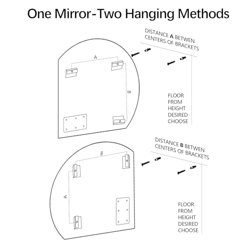 Niccy 48" LED Bathroom Mirror with Lights, Half Moon Led Mirrors, Irregular Backlit Mirrors for Entryway, Anti-Fog, Dimmable, Makeup Mirror, Explosion Proof, Round Lighted Vanity Mirrors, White Light - Image 6