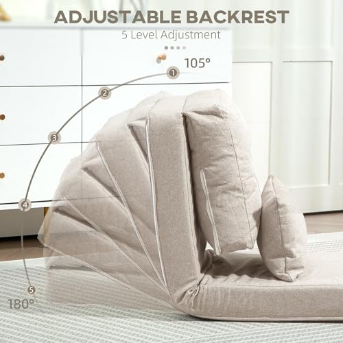 Sillón plegable beige con respaldo ajustable miniatura 4