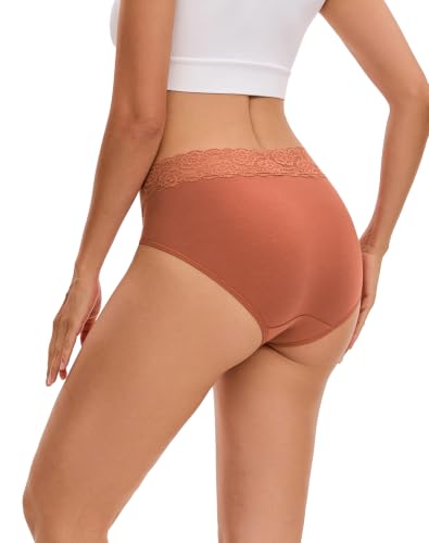 Image of INNERSY Women's Cotton Underwear Lace High Waisted Panties 5-Pack